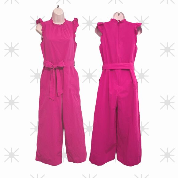 & Merci Pink Ruffle Neck Jumpsuit Size S - Picture 2 of 16